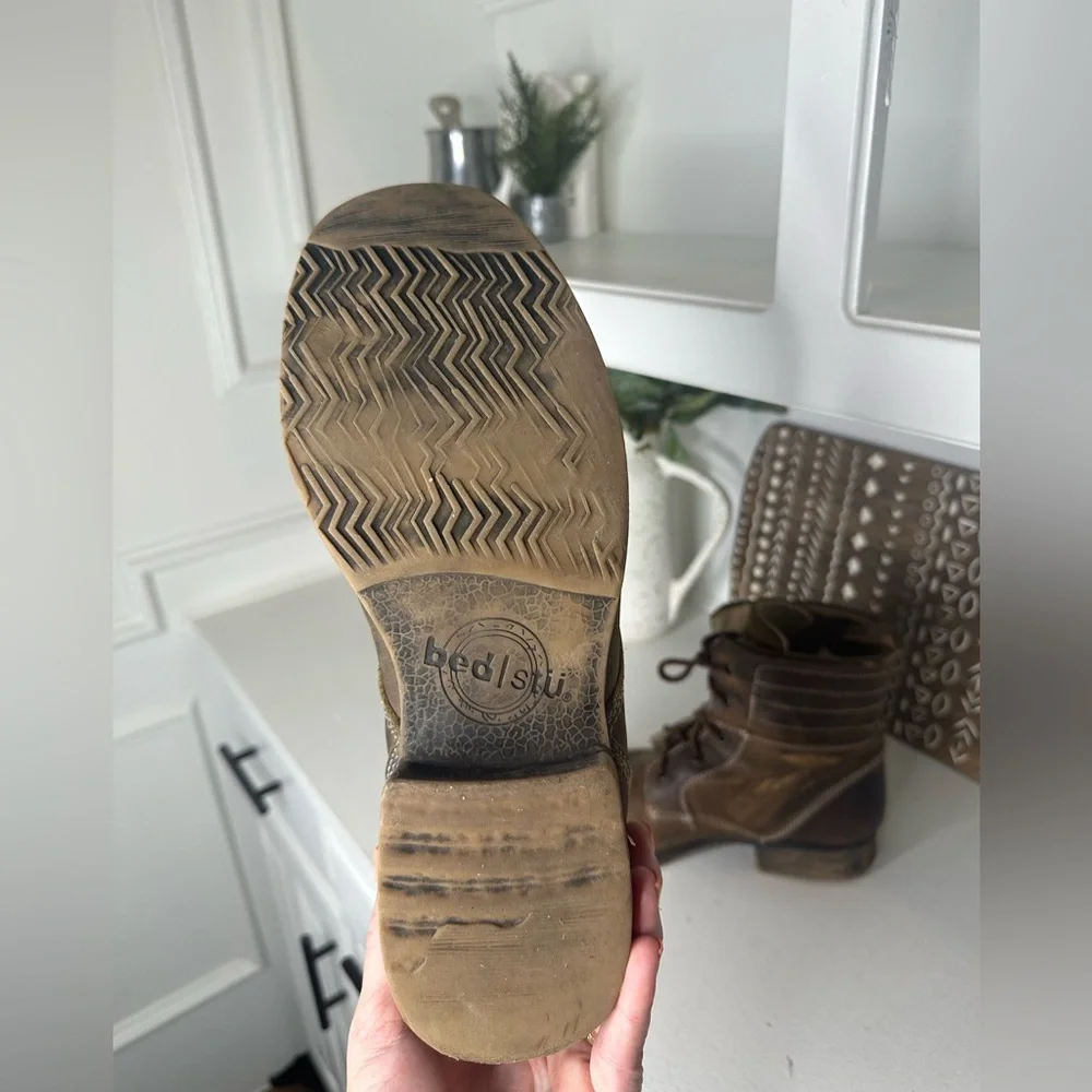 Bed|Stu Men's Distressed Leather Lace-Up Boots Size 10 - Picture 8 of 9